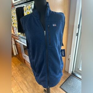 Chaps Men’s Dark Blue Fleece Zip-up Vest